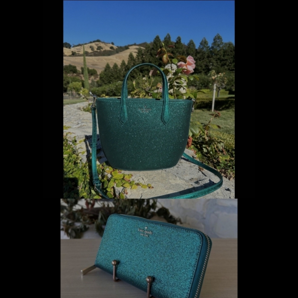 Kate Spade Glitter Handbag w/ Matching Wallet